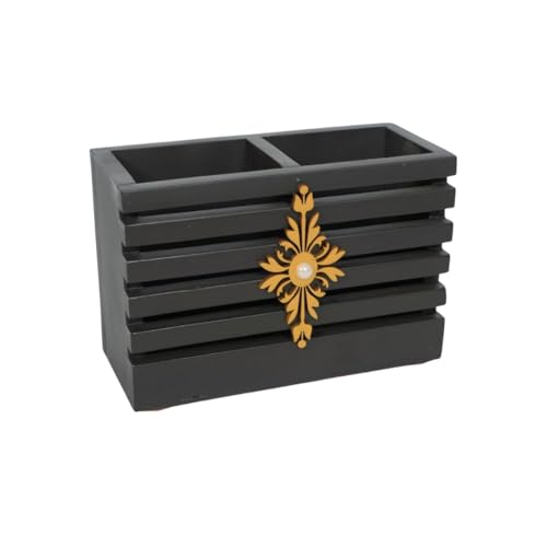 Image of Decorative Embossed Design Pencil and Pen Stand | Desk Organizer for Stationery Storage | Suitable for Office Desk, Study Table, Home and Workspace Use (Design 16)