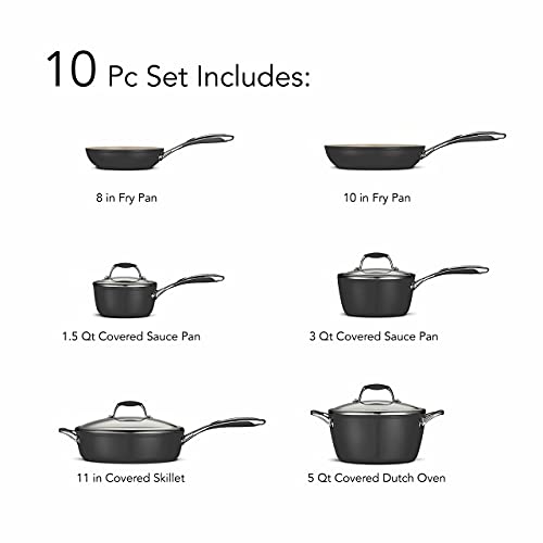 Image of Tramontina Ceramica Deluxe 10-Pc Pots and Pans Set with Lids