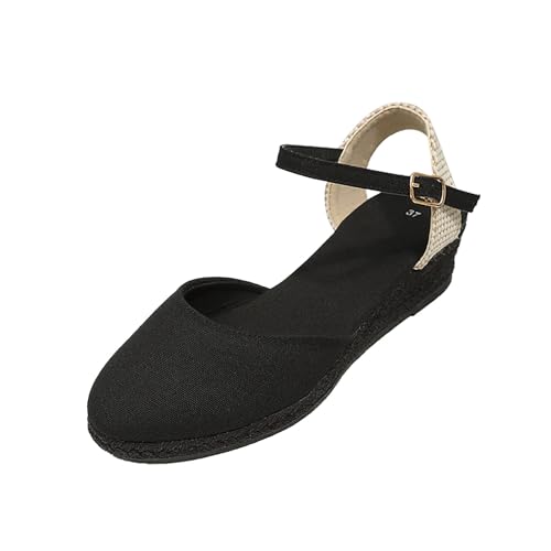 Alpargatas Mujer Cuña Plataforma Verano Comodas Sandalias Elegantes Esparto Alpargatas Cierre De Hebilla Cerradas Casual Yute Zapatos De Vestir Flexibles Moda Sandalia Antideslizantes Boda Novia 2025