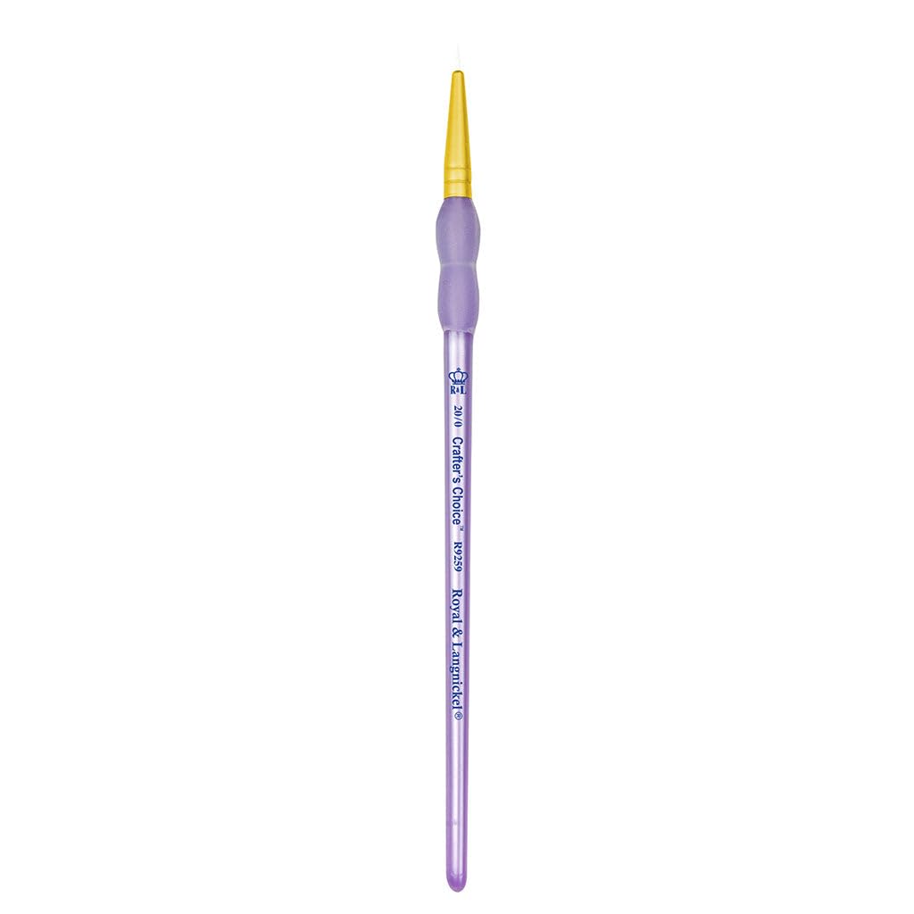 Omnia White Royal Brush Crafter's Choice Taklon Round Brush, Size 3/0,