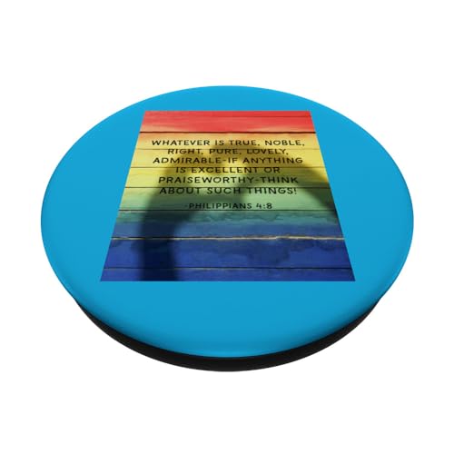 Philippians 4:8 Whatever is True Noble Right Quotes PopSockets Swappable PopGrip, Black - Image 2