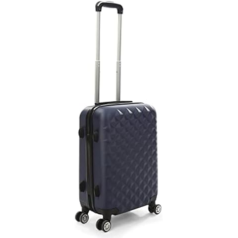 AQS INTERNATIONAL Lightweight Luggage 4 Wheel ABS Hard Case Premium Suitcases - Compatible for Over 100 Airlines - TSA Lock Travel Trolley Travel Case (Blue, Cabin 20") Cover