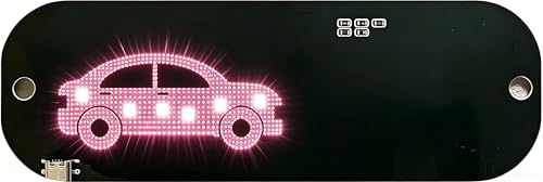 Driver-Specific USB Car LED Light Sign, Windshield Taxi Light Sign with Display, Suitable for Sedans, SUVs, and Cars, Easy Suction Cup Installation, USB Type-A Switch Cable (Pink Light Sign)