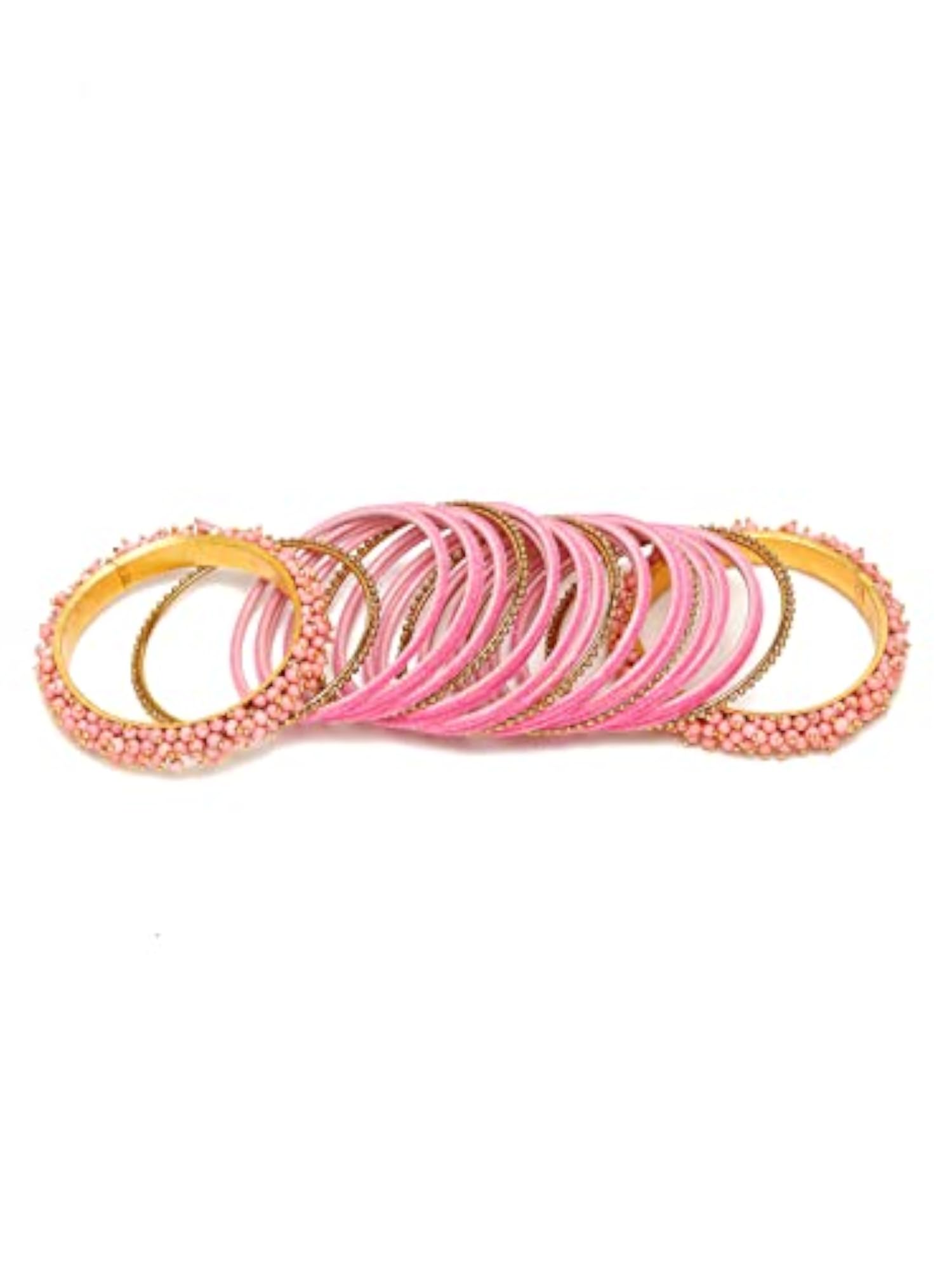 Plated Set of 23 Traditional Bangles - 12993b_2.6