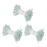 QUARKZMAN 2mm Doppelköpfige Blütenstaubfäden 1080 Stück Matt Künstliche Blütenstaubfäden Für Weihnachts- Hochzeitsblumen Bastelalbum Dekoration DIY Bastelbedarf Hellblau