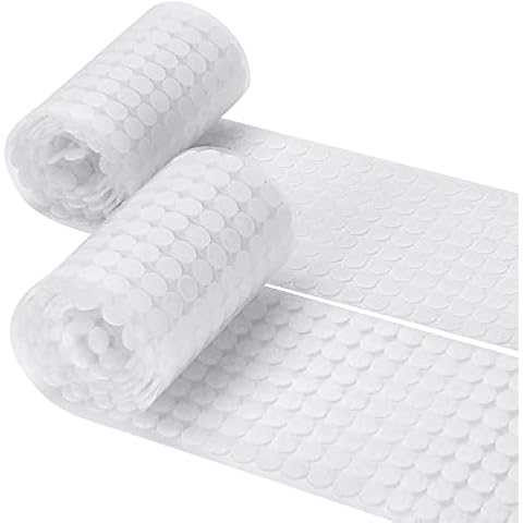 Self Adhesive Dots, Strong Adhesive 1400pcs(700Pairs) 0.39" Diameter White Dots,Sticky Back Nylon with Waterproof Glue Tapes 10mm for School Classroom Office Home Cover