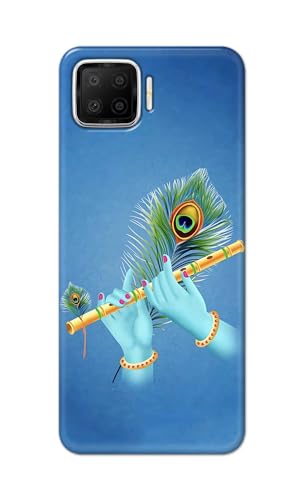 Image of PRINTFIDAA Plastic Printed Hard Back Cover Case For Oppo F17 Back Cover (Flute In Krishna Hands) -112, Multicolor