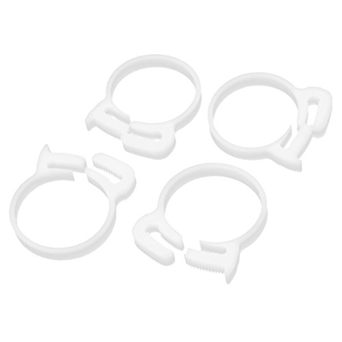 Aexit 37.5mm-39.5mm Double Clamps Gripping Adjustable Plastic Hose Clamps Fasteners Strap Clamps 4 Pcs