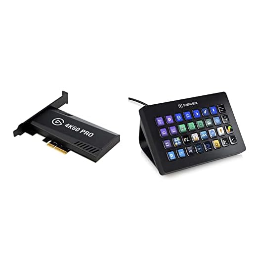 Elgato Stream Deck XL - Advanced Stream Control with 32 Customizable LCD Keys, for Windows 10 and macOS 10.13 or Later (10GAT9901) & Elgato 4K60 Pro MK.2 PCIe Capture Card4K60 HDR10 Capture