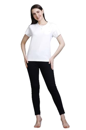 Image of CUPID Women Comfortable Cotton Round Neck Half Sleeve Casual T-Shirt, Sleep, Night, Yoga, Daily Gym n Lounge Wear Short Tee /Top for Girls