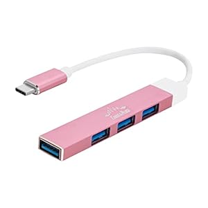 Cabos & Plugs, Hub Usb-c 4 Portas | 1 Usb3.0, 3 Usb2.0 | Tablet E Notebooks (Rosa) - 12 31OHP4GOcZL. SS300