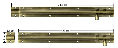Image of Plantex Stainless Steel 12 inch Tower Bolt /Tower Bolt for Home,Offices Doors and Windows /Tower Bolt for Main Door /Door Latch /Kundi /Chitakini /Door Latch for Windows (Brass Finish, Pack of 4)