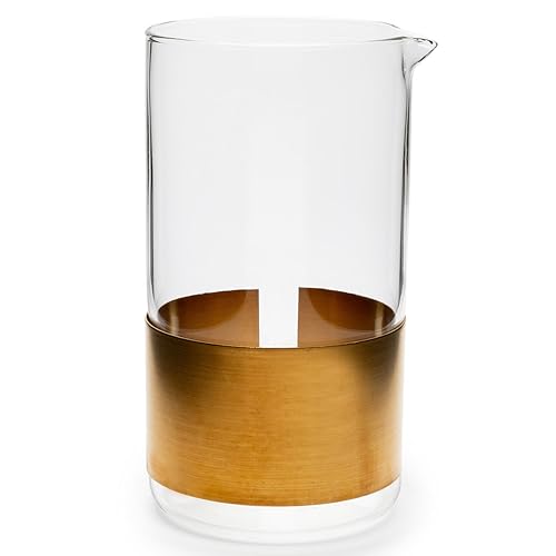 Caraffa in vetro trasparente con dettaglio dorato