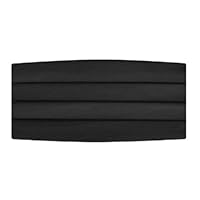 TopTie Herren Kummerbund verstellbar Smoking Accessoires aus Satin- Schwarz