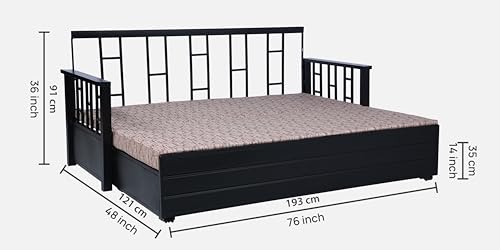 Image of Ubpon 3 Seater Metal Sofa Cum Bed with Hydraulic Storage | Single Size Sofa Cuma Bed | Metal Sofa Set for Living Room, Guest Room D10 Multi Sofa Single