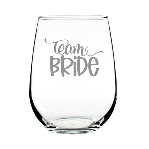 Team Bride Stemless Wine Glass, Tribe, Bachelorette Party Favor, Hand Engraved Funny Bridesmaid