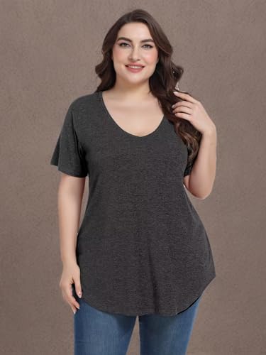 Image of BELAROI Women Plus Size Tops V-Neck Tunics Shirts