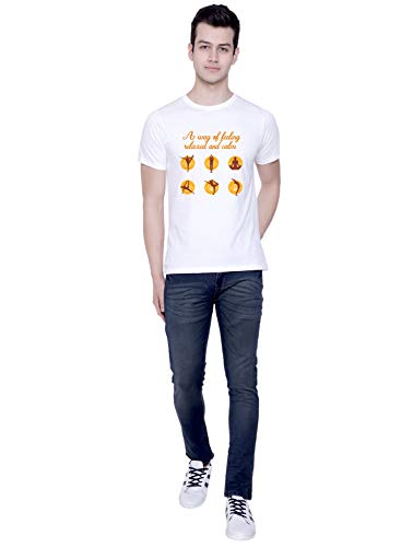 Image of CreativiT Graphic Printed T-Shirt for Unisex Yoga Tshirt | Casual Half Sleeve Round Neck T-Shirt | 100% Cotton | D00585-28