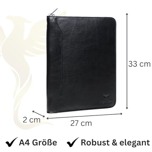 Porte-documents cuir véritable noir A4 Hörner avec trieur tablette 12 pouces
