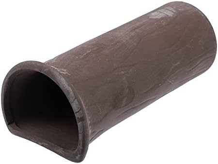 VOCOSTE 水族箱装饰隐藏岩石洞穴,陶瓷鱼缸装饰石,适合饲养宠物玩耍休息,棕色,6.14 x 2.72 x 2.20 英寸