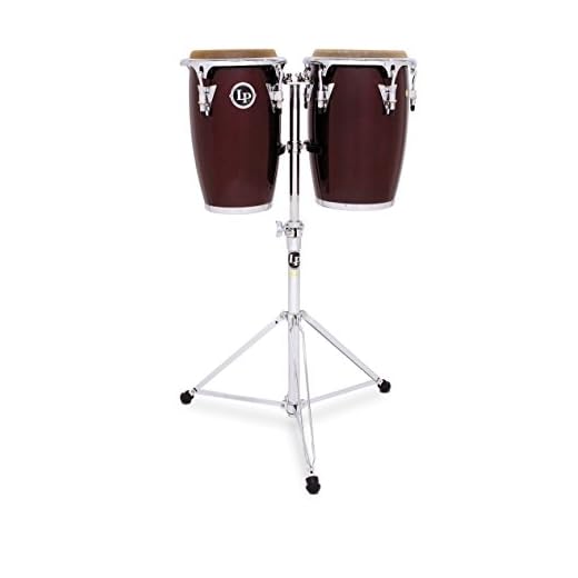 Latin Percussion LP Jr Wood Conga Set - Wine Red/Chrome