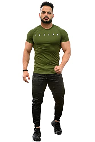 Image of FUAARK Men's Round Neck Slim fit Gym & Active wear Sports T-Shirt for Workout & Casual Wear