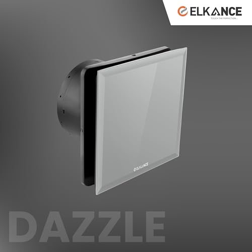 Image of Dazzle 150mm (6 Inches) Axial Exhaust Fan | BLDC Motor | 7W, 2400 RPM | Premium Lacquered Glass Panel - Stylish Ventilation for Office, Kitchen & Bathroom | (Grey)