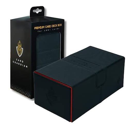 Card Guardian - Premium double deck box for 200+ cards Trading Card Games TCG (Black)