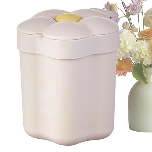 蓋付き卓上ゴミ箱、卓上ゴミ箱 | 花卓上ゴミ箱 | 小型デスクゴミ箱、蓋付き卓上ゴミ箱、バスルーム、職場、キッチン、デスク、車用