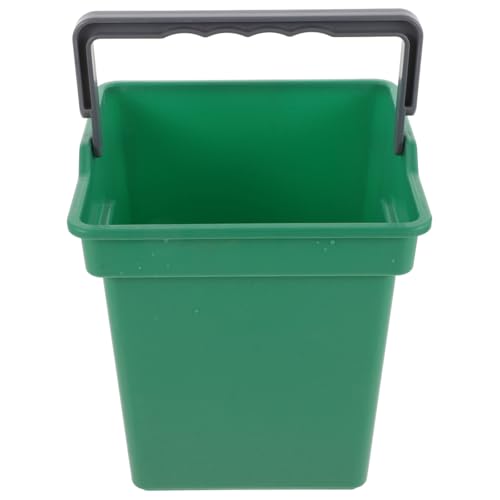 MUSISALY Cubo De Fregona Cuadrado Verde con Asa Cubo De Almacenamiento De Agua De 4 L para El Hogar La Oficina La Escuela Y El Uso Comercial
