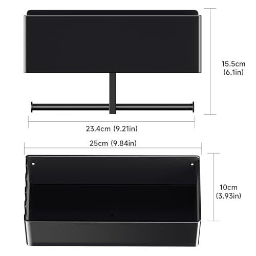 Hundegarderobe mit Ablage, Schwarz Hunde Garderobe, Hundeleinen Halterung Wand, Hundeleine Aufhängung Ohne Bohren, Hundeleinen Garderobe, Metall Schlüsselbrett, Halterung für Hundeleinens und Zubehör