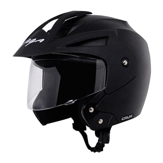 Vega Crux Half Face Helmet (Black, M)