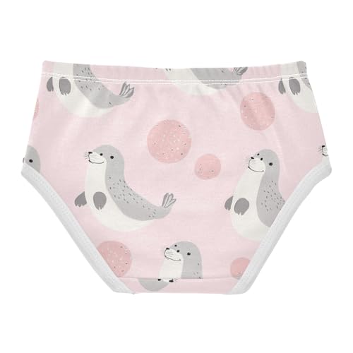 Wusikd Seals Balls Gray Girls' Underwear Cotton Pink Girls Briefs Soft Toddler Underwear 2T2