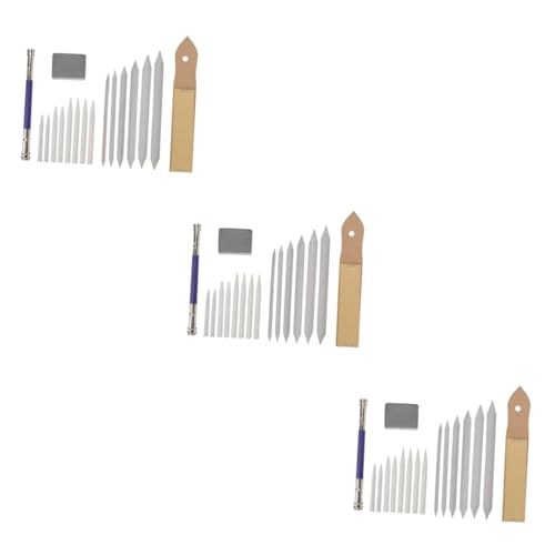 SHINEOFI 3pcs Art Erasable Sandpaper Eraser Extender Drawing Blending Tool Paper Stumps