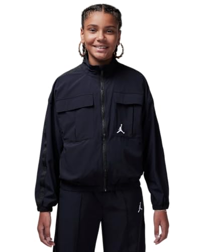 Jordan Nike Air Big Kids' Girls' Jumpman Woven Taping Jacket (Black)