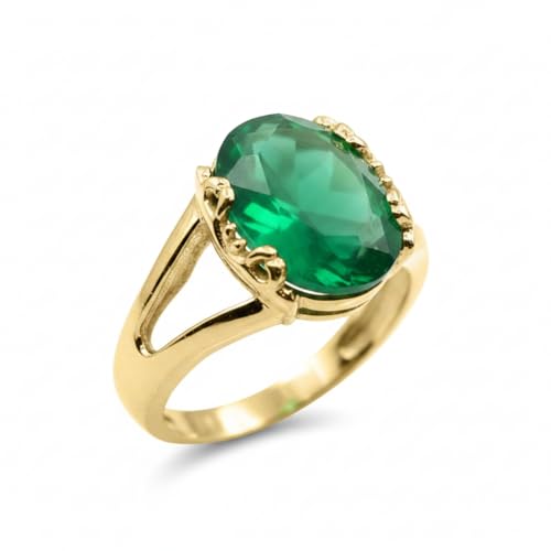 Image of 55Carat Choose Your Color Genuine Stone Ring 18K Gold Plated Oval Handmade Jewellery for Gift Sizes 4-13
