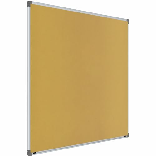 Image of Scholar Art Metis 4x6 Feet Bulletin Board for Office, Home & School | Vibrant & Versatile Crape Cloth + High Density Soft Board for Pinning Photos, Sticky Notes & Reminders (Yellow)