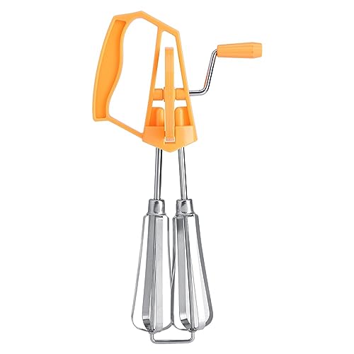 Handheld Egg Blender, Stainless Steel Whisk, Handheld Eggbeater, Stainless Steel Hand Whip Whisk Mixer Cooking Tool Kitchen for Blending, Whisking (Orange)