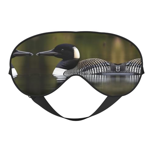 Loon Natureバードプリントスリープマスク、ナイト目隠し、女性、男性用のソフトアイシェードカバー、旅行のお昼寝瞑想用