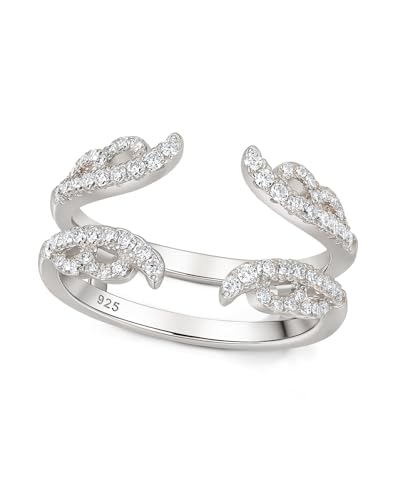 Moissanite Ring Enhancer for Engagement Rings Vintage Wedding Bands for Women Guard 925 Sterling Silver Size 5-10