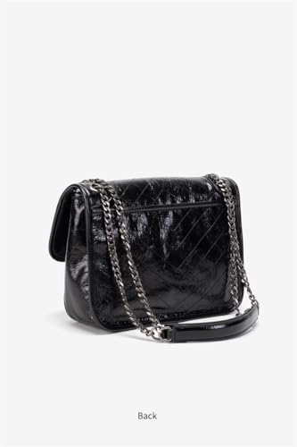 One Shoulder Underarm Bag, Black Chain Bag(black,S)4