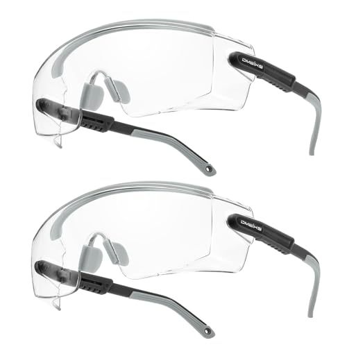 2-Pack Safety Glasses Over Glasses with Anti Fog Lens