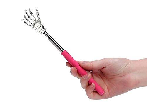 Image of Alexvyan Small Adjustable Portable Extendable Back Scratcher, Metal Stainless Steel Telescoping Itching Stick Tool (Pack of 1-5Finger)