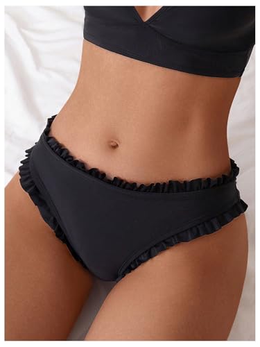 SOLY HUX Bikini Bottoms for Women Frill Trim Swimsuit Bottom Summer Beach Swim Briefs3
