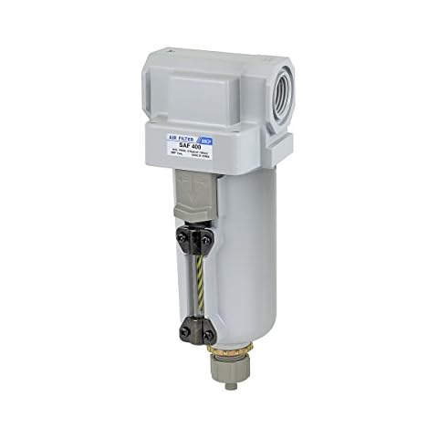 PneumaticPlus SAF400-04BD-MEP Compressed Air Particulate Filter 1/2" BSPT, 10 Micron - Metal Bowl, Auto Drain, Bracket Cover