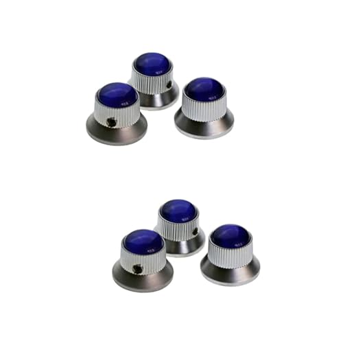 ibasenice 2sets Bass Guitar Volume Knobs Plated Tone Control Knobs Easy Install 3pcs*2