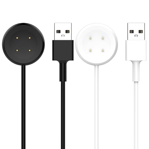 Compatible for Fitbit Ace LTE Charger Replacement USB Charging Cable Dock Stand for Google Fitbit Ace LTE Smartwatch, 2Pack 3.3Ft Durable Portable Charger Dock Cord, Black&White