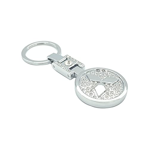 Jobssport Compitable with Mitsubishi Metal Emblem Bling 3D Chrome Meta Car Keychain Badge Keychains Key Ring Keyring Double Side Bling Keyfob Car Accessories