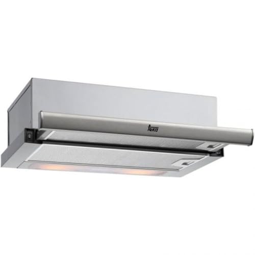 Teka CNL 6420.2 Cappa aspirante 60 cm Estrattore Cucina Estensibile 2 Velocità + Intensiva Cappa Telescopico o Extra Piatto Comandi Meccanici e Illuminazione LED Bianco