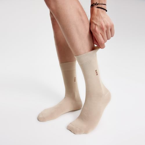 VRD Men’s Dress Socks, Bamboo 5-Pack Mens Socks, Mid Calf Length, Crew Socks Gift for Men Shoe Size 8-132